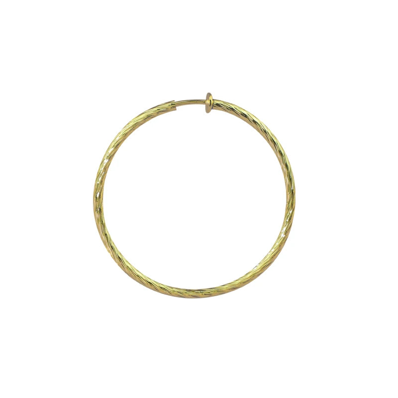 New Trending Exaggerated Women Fashion Jewelry Large Round Circle Hoop Earrings Copper Clip on Earrings