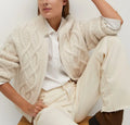 Winter Long Sleeve Chunky Cable Knit Cardigan Mujer Ladies Women Polyester Nylon Cotton Cardigan Knitted Sweater