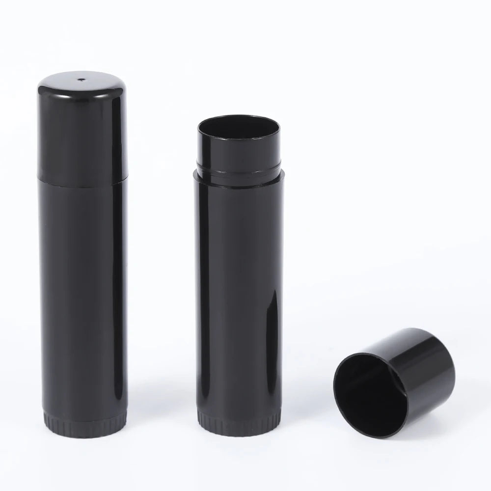 15g 0.5oz PP Empty Jumbo Lip Balm Tubes Glossy Black Cylinder Twist up Bottom Solid Balm Containers Bulk Custom OEM Supplier