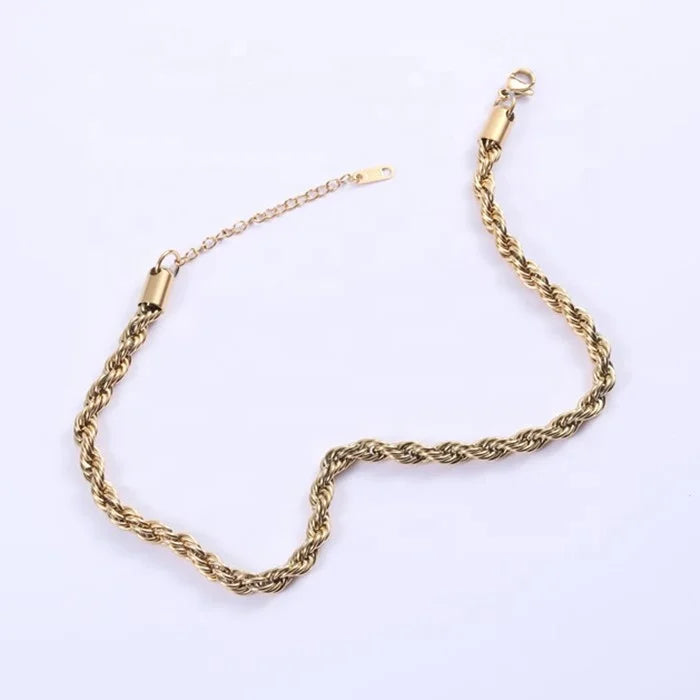 Punk Hip Hop Girl Stainless Steel Large Twisted Braided Chain Choker Necklace BOHO Jewelry