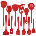 BPA Free 12 Piece Silicone Kitchen Utensils Set Red Color Kitchen Cooking Tools
