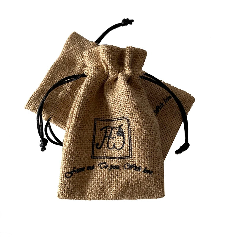 Personalized Logo Natural Jute Drawstring Bag Suitable for Bath Gift Packaging and Coffee Bean Storage As a Bundle Pocket