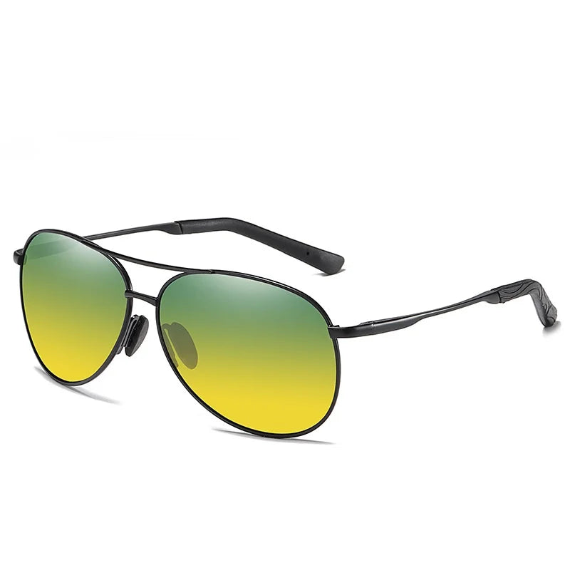 2024 Classic Pilot Polarized Sunglasses with Custom Logo Photochromic Lens Black Metal Frame Unisex for Men Women Wholesale