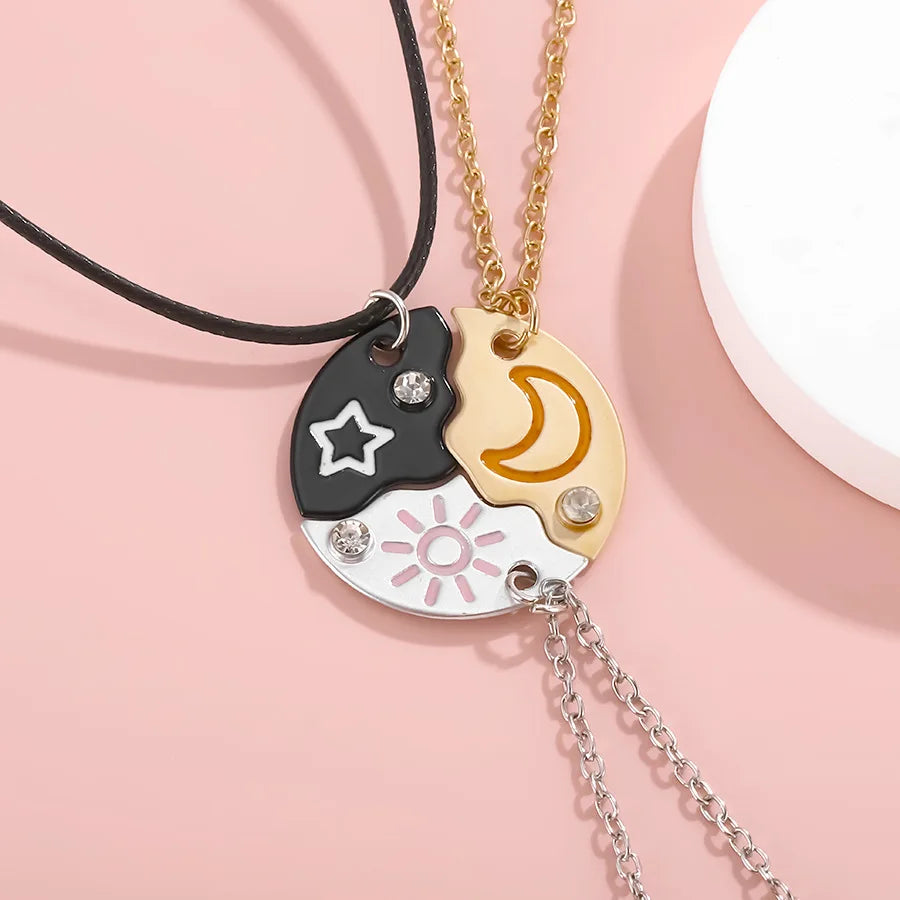 Jachon Best Friend Stainless Steel Friendship Necklace Heart Shape Silver Black Gold Laser Engraved Perfect Gift for Boy Girl