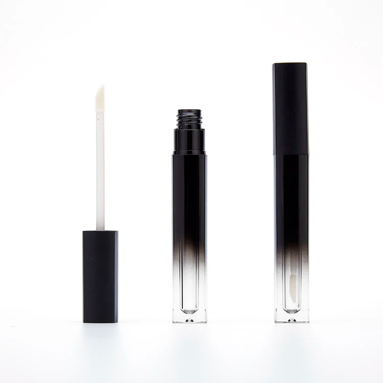 ABS Material 3ml Gradient Color Fashion Design Empty Lipgloss Tube Square Shape Liquid Lipstick Container for Cosmetics
