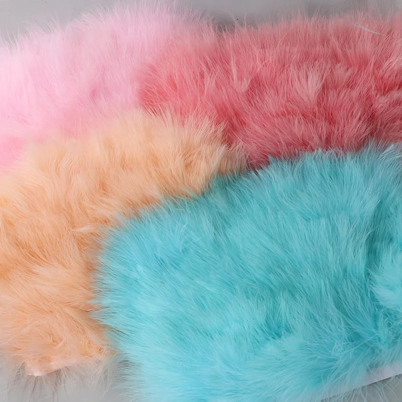 Wholesale DIY Accessories Vascular Flannel Strip 8-11cm Turkey Feather Design Dyed Colorful Feather Lace for Skirt Necklace