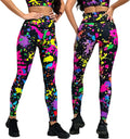 High Waist Women's  Adults Workout Running Yoga Pants Colorful Watercolor Abstract Tie Dye Print Soft Tummy Control Leggings