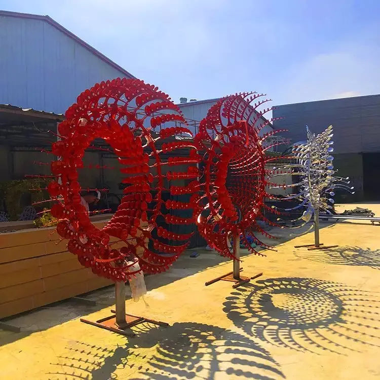 Outdoor Abstract Metal Stainless Steel Perpetual Motion Wind Powered Kinetic Statue Moving Sculpture for Garden Decoration