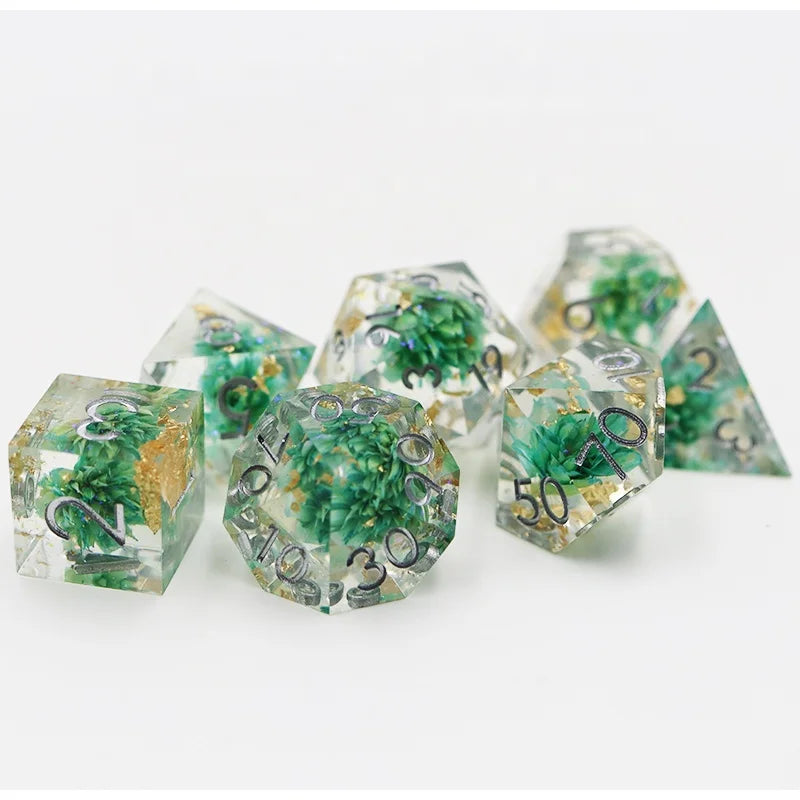 Dnd Polyhedral Custom Dice Rpg Resin sharp Egde Dice Set