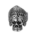 Handmade Motorcycle Biker Jewelry Stainless Steel Retro American Chief Warriors Gothic Mens Punk Skull Ring for Men Women