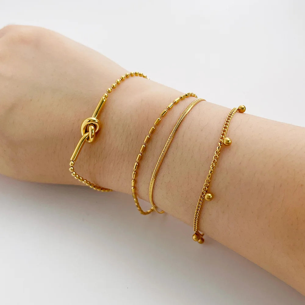 Adjustable 18K Gold Plated Titanium Steel Chain Bracelet New Trendy Personal Style Jewelry for Women for Weddings and Gifts