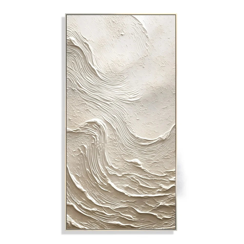 Home Decoration Handmade Canvas Artwork Thick White Textured Modern Painting 3D Abstract Wall Art