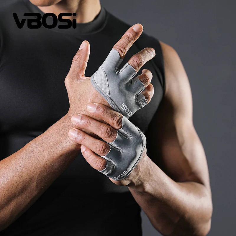 VBOSi 9204 Women/Men Workout Palm Guard Gloves Four-Finger Anti-Slip Weightlifting Gloves for Fitness Training