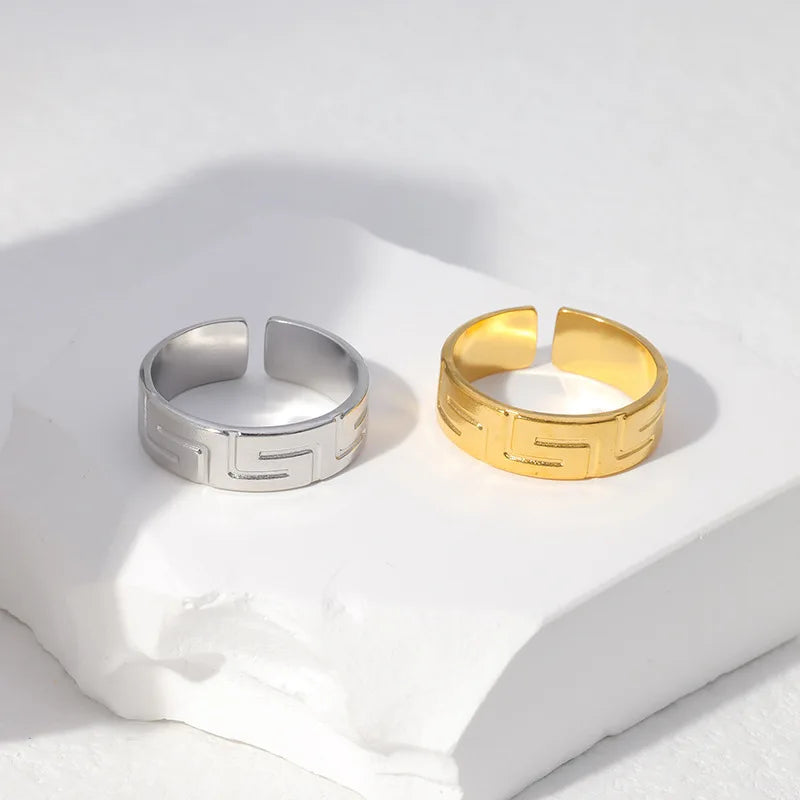 Beimai OEM Ring Retro Simple Stainless Steel Charm Unisex Ring