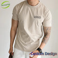 custom 230G 100% Cotton Knitted Men's Short-Sleeved T-Shirt Formal Regular Fit O-Neck Base Layer Eco-Friendly Breathable tee
