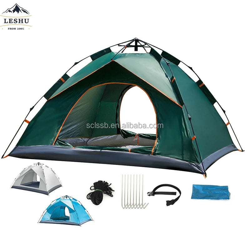 Low price wholesale quick-open outdoor wind and rain resistant thick double-layer tent