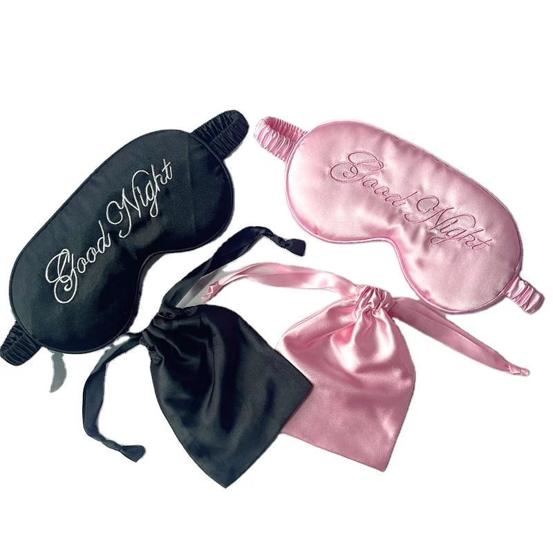 Wholesale Luxury Sleep Blindfold Comfortable Fabric Eye Mask with Bag