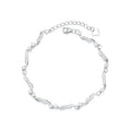 925 Sterling Silver Elegant Twist Design Chain Bracelet in 17cm Long Hand Jewelry for Women