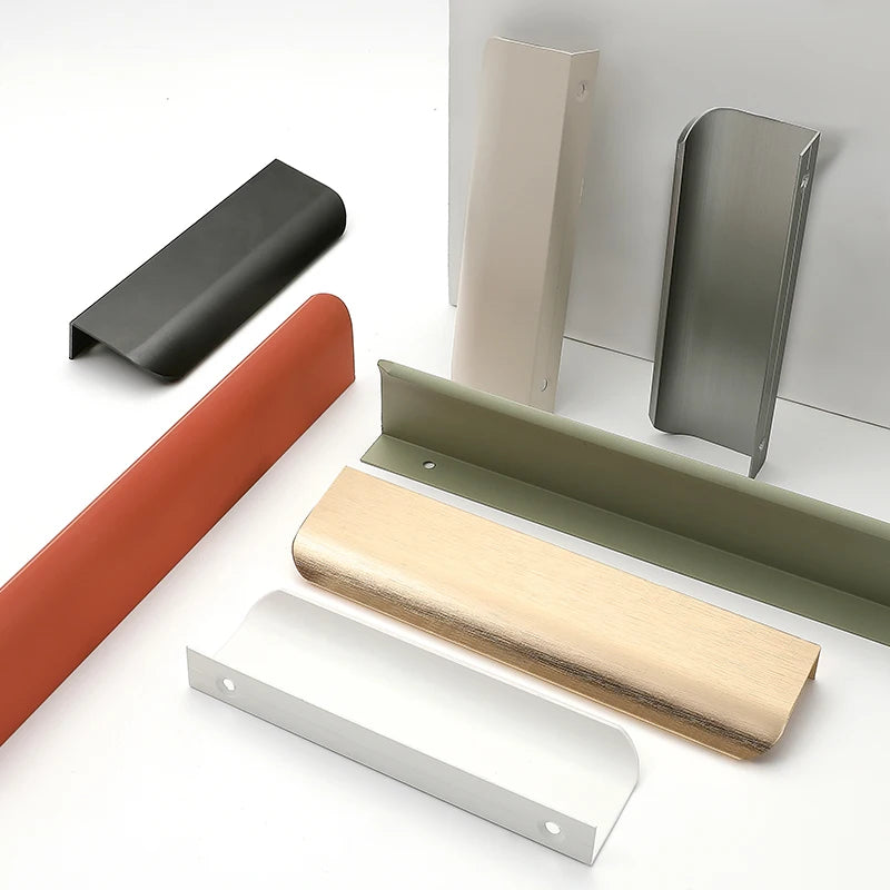 Invisible Black Modern Minimalist Cabinet Drawer Wardrobe Door Handle Without Drilling Minimalist Handle for Cabinet Doors