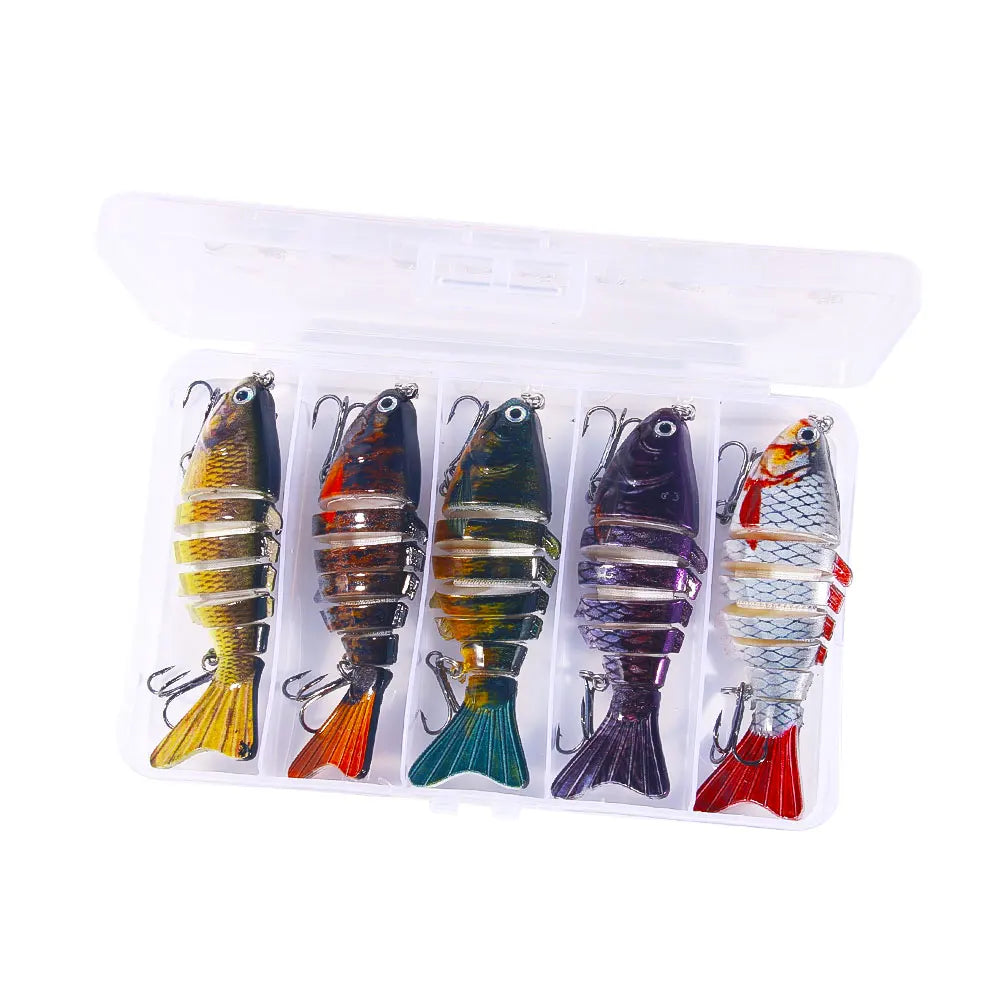 Wholesale JM0625B Combo 9.7cm 14.7g 5pcs/box 7 Sections Multi-Jointed Segmented Minnow Fishing Lures Set