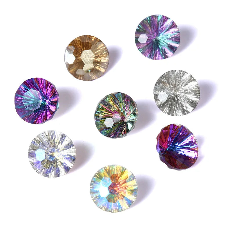 QIAO 8*8 Millennium Series Symphony Gold Base Nail Jewelry Rhinestone for 3D Nail Accessories Art Decoration