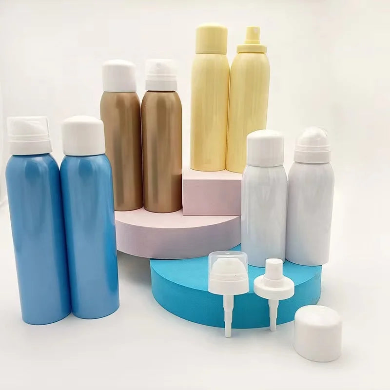 Luxury Cylinder Aluminum Spray Bottles 20ml 500ml 120ml Eco-Friendly Empty Cosmetic Aerosol Valve Cans Caps Lotion Perfume