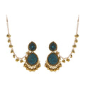 Classic Tassel Drop Dangle Ethnic Earring Vintage Style Zinc Alloy Flower Decorated Gold Color Tassel Drop Rhinestone Earring