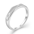 QX Hypoallergenic Handcrafted Rhodium Plated Wave Design Women Minimalist Style 925 Sterling Silver Daily Wearing Wedding Rings