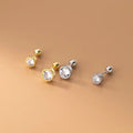 Fashion Minimalist Jewelry 925 Sterling Silver Simple Small Round Diamond Zircon Thread Gold Plated Stud Earrings Women