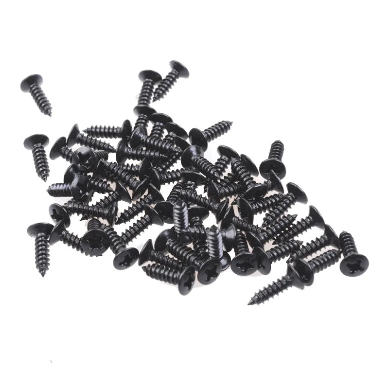100pcs/bag 3x12mm Electric Guitar Screws for Pickguard Back Plate Mount DIY Luthier Tool