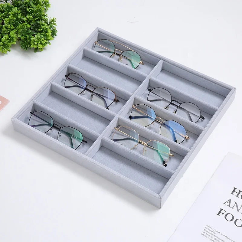 Sunglasses Organizer Tray 10 12 Slots Glasses Eyeglasses Display Box for Watches Jewelry