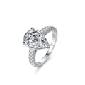 Fine Jewelry Fashion 4Ct Pear Cut S925 Sterling Silver Engagement Women's Wedding Rings White Gold Plated Moissanite Ring
