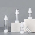 Low MOQ Airless Pump Bottle in 15ml 30ml 50ml 100ml Sizes with Cylindric Body for Wigs Blush Other Sprays Plastic Airless Bottle