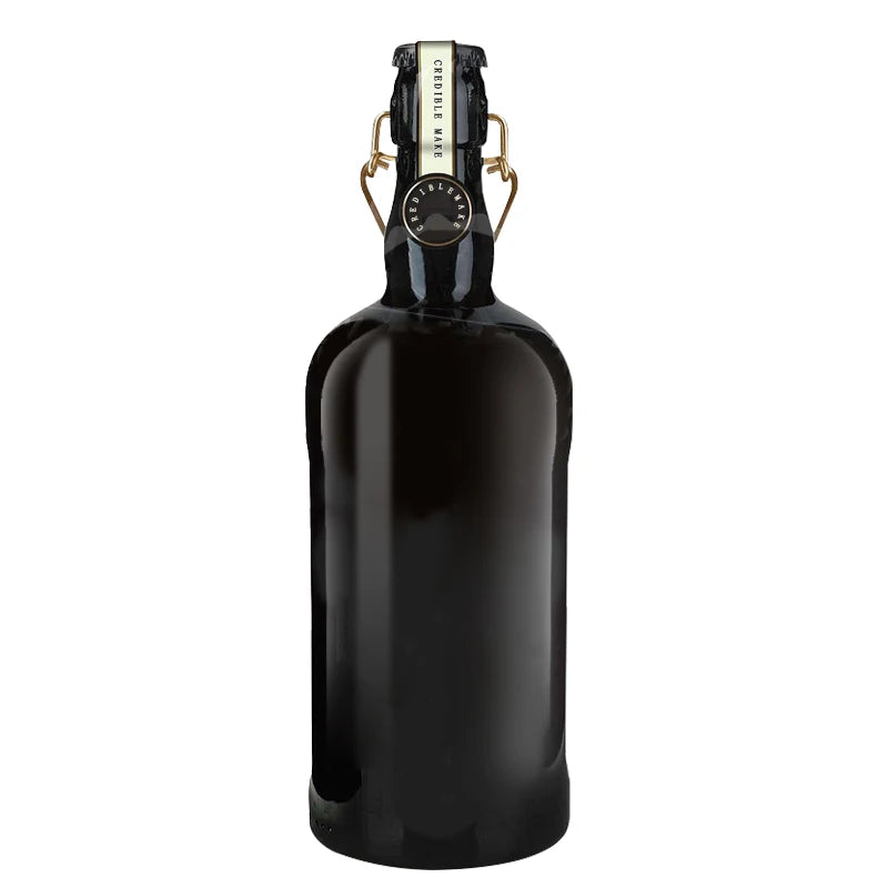 750ml Amber Swing Top Glass Beer Bottle with Crown Cap and Plastic Top for Juice Kombucha Wine Beer Tequila