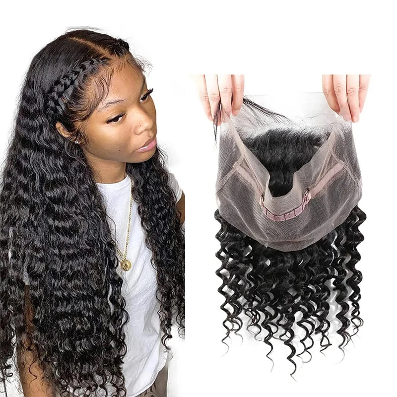 Cheap 360 Lace Frontal Weave Hair Extensions Ear to Ear Transparent 360 Lace Frontal Yaki Hair Bundles with Lace Frontals