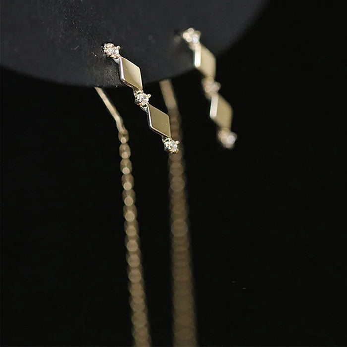 CAOSHI Wholesale Unique Silver Plated Chain Stud Earring Long Tassel Girls Gold Fashion Earrings Women