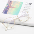 Fashion Classic Photochromic Glasses for Women Round Frame Anti Blue Light Blocking Eyeglasses for Men