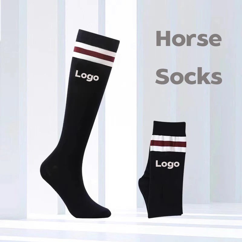 Custom Made Logo High Performance Horseback Equestrian Boot Knee High Horse Riding Socks