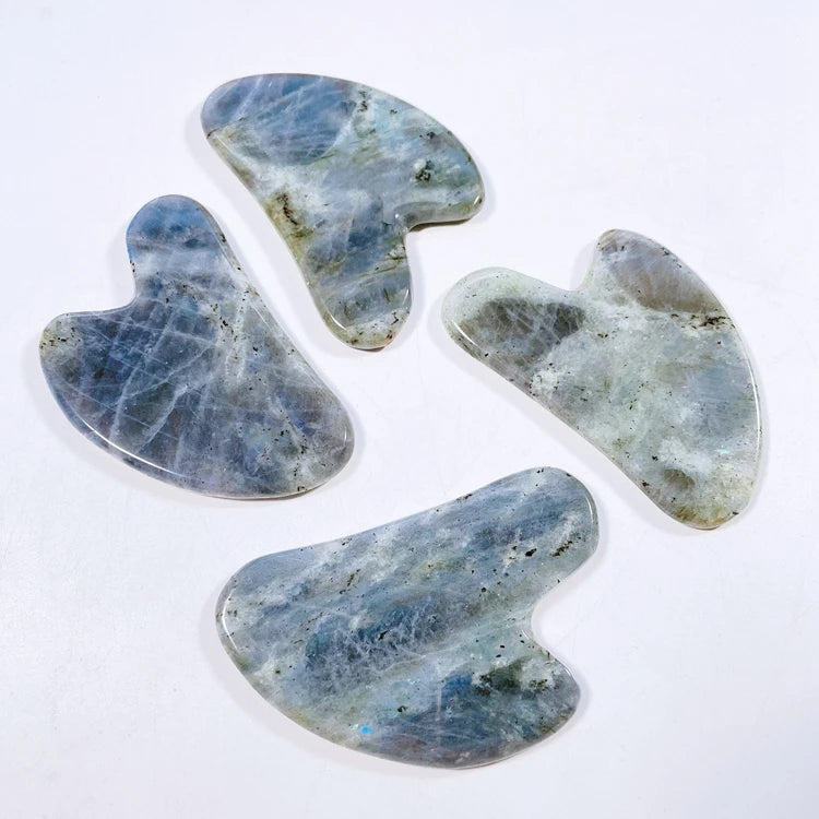 HY Wholesale Popular Labradorite Stone Guasha Boards Heart Gua Sha Tools