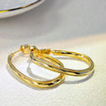 Ilona Minimalist Double Twisted Hoop Earrings 18K Gold Plated Copper Textured Beaded Edge Chunky Huggie Hoops Jewelry for Women