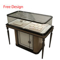 Jewelry Showroom One-Stop Service High-End Metal Glass Custom Store White Luxury Jewelry Showcase Display Cabinet