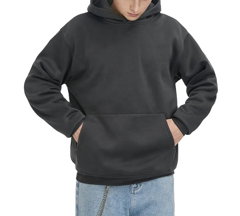 Street Wear  Heavyweight Hoodie Men 20 oz Hoodie Black Pullover 80% Cotton 20% Polyester Hoodies