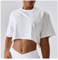 Brand Oversize Leisure Pull Over Running Crop Tops Women Quick Dry Sweat-wicking Sports T-shirts Gym Crop Tops T-shirts Women