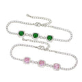 Ilona Fashion Jewelry Bracelet Silver-colored square Zircon Copper Alloy Women's Adjustable Link Bracelet for Gift Daily Wear