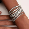 3mm-6mm Mens/Women 5A+ Cubic Zirconia Tennis Bracelet Hip Hop Jewelry Iced Out 1 Row Gold CZ Charms Bracelet for Gifts