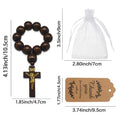 Wooden Baptism Bead Set Cross White Mesh Bag Holy Communion Gift Wooden Beads Small Rosary