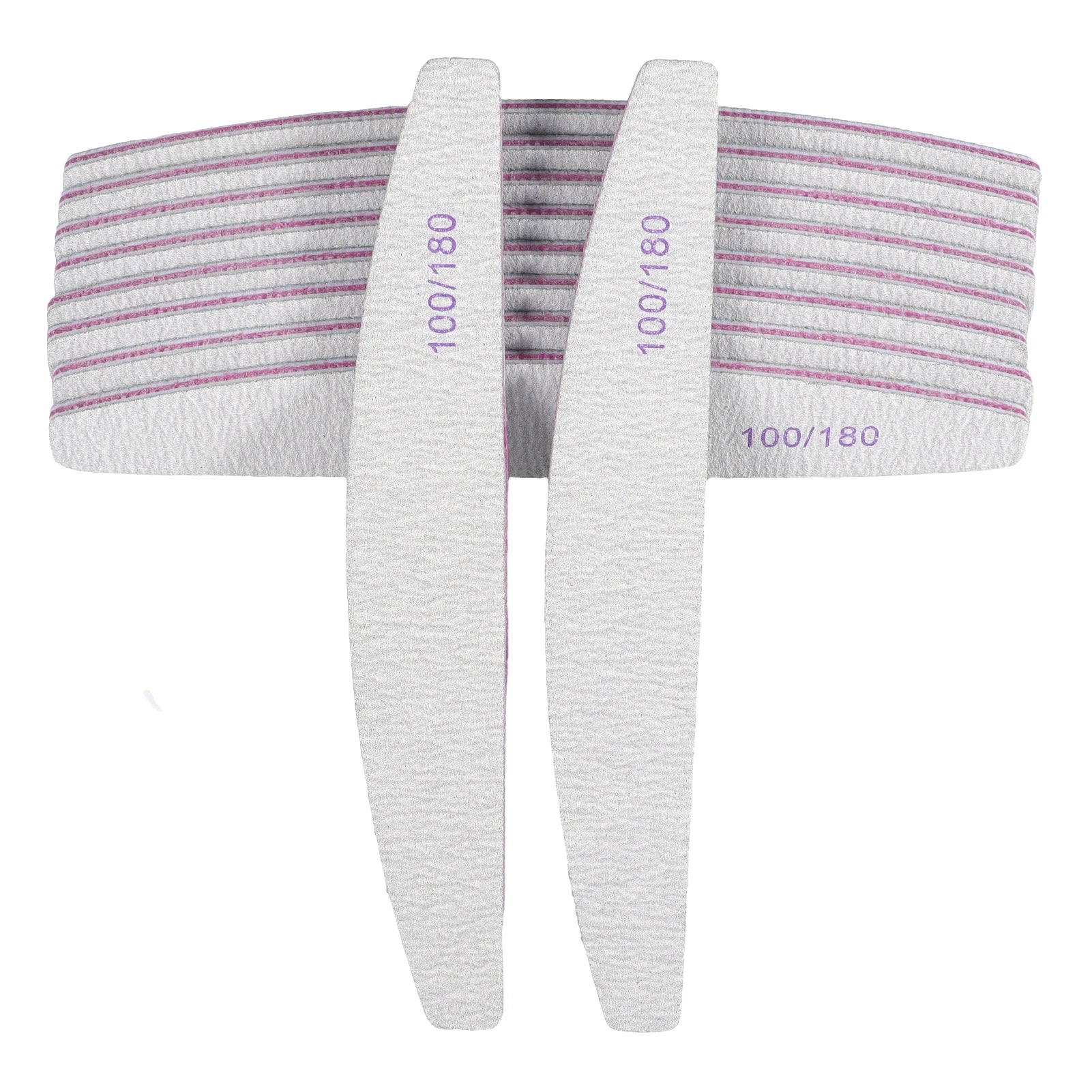 Nail File Professional Nail Files Reusable Double Sided Emery Board(100/180 Grit) Nail Styling Tools for Home and Salon