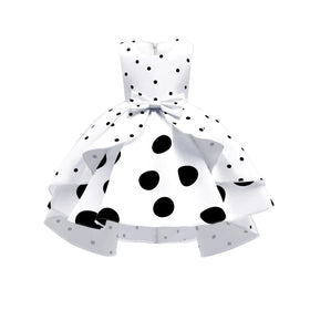 Hot Selling Muslim Girl Girl Dress Polka Dot Retro Kids Princess Wedding Birthday Dresses for Children C0094