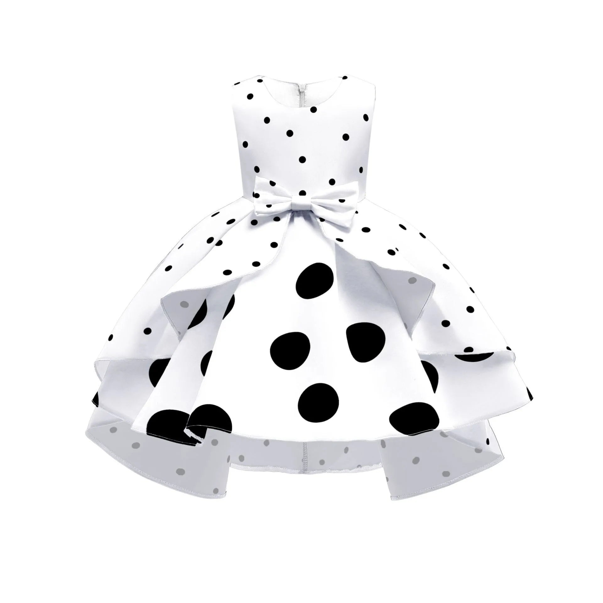 Hot Selling Muslim Girl Girl Dress Polka Dot Retro Kids Princess Wedding Birthday Dresses for Children C0094