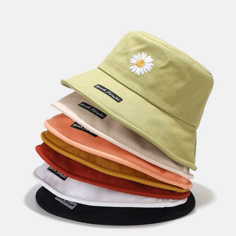 Blank Custom Bucket Hat Embroidery logo Crochet Sun Flower Bucket Hats for Woman